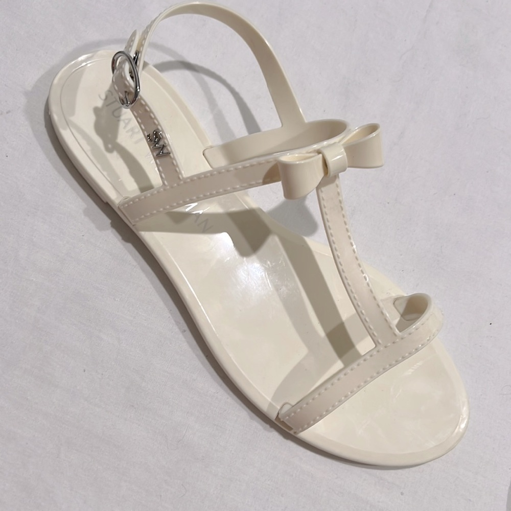 Stuart Weizmann Mellie Bow Jellie Sandal Size 10